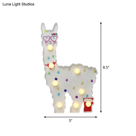 Alpaca Led Wall Night Lamp For Girls Room - Battery Operated And Contemporary Design