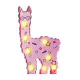 Alpaca Led Wall Night Lamp For Girls Room - Battery Operated And Contemporary Design Pink / B