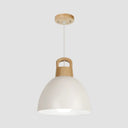 Aluminum Dome Pendant Macaron Hanging Lamp For Kitchen Corridor - 1 Bulb Lighting Solution White