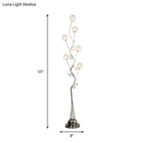 Aluminum Floor Light Art Decor Led Standing Lamp With Orb Design - Silver