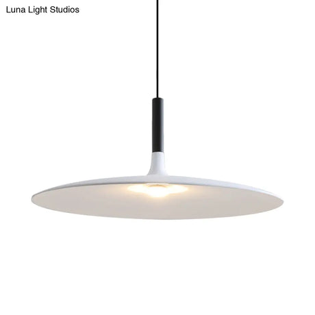 Aluminum Hanging Light: Nordic Design 1-Light Pendant For Dining Room - White/Orange/Grey