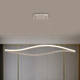 Aluminum Leaf Drop Pendant Led Island Lamp - Simplicity Black/White Warm/White Light 31.5/39 Wide