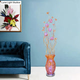 Aluminum Led Flower Reading Floor Lamp - Decorative Stand Up Lighting For Bedroom Red/Yellow/Blue