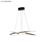 Aluminum Twist Led Pendant Chandelier: Artistic Hanging Lamp For Dining Table