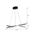 Aluminum Twist Led Pendant Chandelier: Artistic Hanging Lamp For Dining Table Black / 31.5’