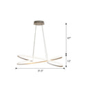 Aluminum Twist Led Pendant Chandelier: Artistic Hanging Lamp For Dining Table White / 31.5’
