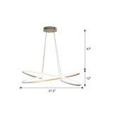 Aluminum Twist Led Pendant Chandelier: Artistic Hanging Lamp For Dining Table White / 31.5’