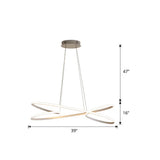 Aluminum Twist Led Pendant Chandelier: Artistic Hanging Lamp For Dining Table White / 39.5’
