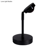 Aluminum Usb Table Lamp - Sunset Glow Led Spotlight In Black For Contemporary Bedroom Lighting
