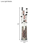 Aluminum Wire Floral Tree Floor Lamp - Warehouse Led Stand Up Light In Black/Silver