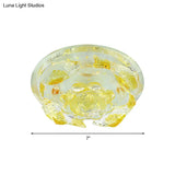 Amber Crystal Flush Mount Flower And Fish Led Ceiling Lamp - Elegant Hallway Lighting