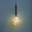 Amber Glass Ball Pendulum Light - Nordic Style Led Hanging Pendant Black / Natural