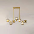 Amber Glass Bubbles Island Lamp: Modern Gold Hanging Light For Dining Room 7 /