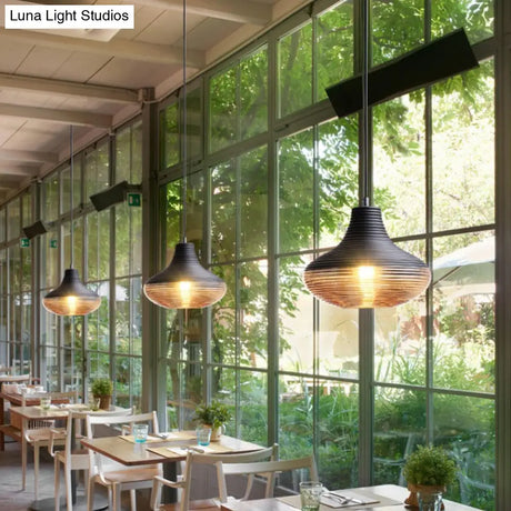 Amber Glass Contemporary Pendant Light For Hotel Dining Table