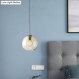 Amber Glass Pendant Light - Modern Brass Hanging Ceiling Fixture (8’/10’/12’ Wide)