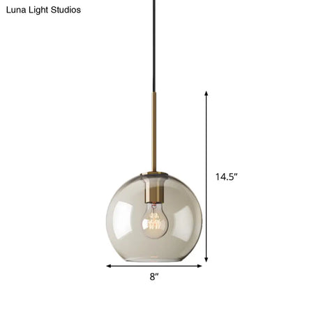 Amber Glass Pendant Light - Modern Brass Hanging Ceiling Fixture (8’/10’/12’ Wide)