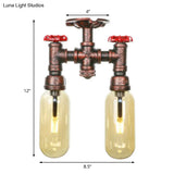 Amber Glass Semi Flush Industrial Dining Room Light Fixture In Weathered Copper - Capsule Shade 2 -