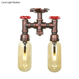 Amber Glass Semi Flush Industrial Dining Room Light Fixture In Weathered Copper - Capsule Shade 2 -