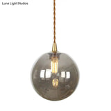 Amber/White/Red Macaron Glass Pendant Light Fixture - 1 Suspension With Rope For Bedroom