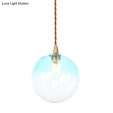 Amber/White/Red Macaron Glass Pendant Light Fixture - 1 Suspension With Rope For Bedroom