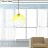 Amber/White/Red Macaron Glass Pendant Light Fixture - 1 Suspension With Rope For Bedroom