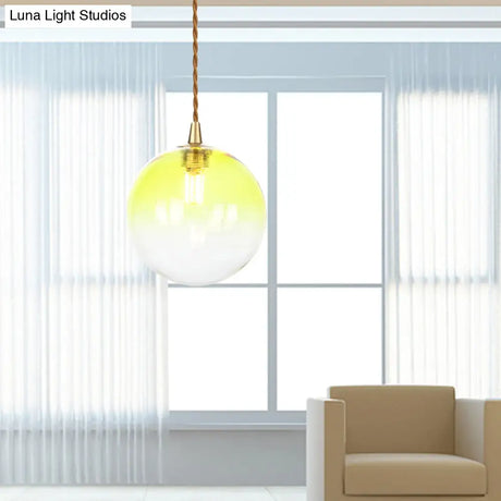 Amber/White/Red Macaron Glass Pendant Light Fixture - 1 Suspension With Rope For Bedroom