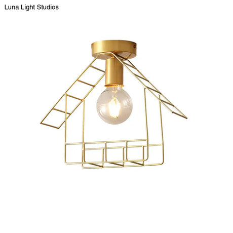 American All-Copper Balcony Ceiling Lamp