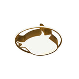 Animal-Inspired Ring Kids Flush Ceiling Light: Eye-Caring Ox Head Acrylic Lamp