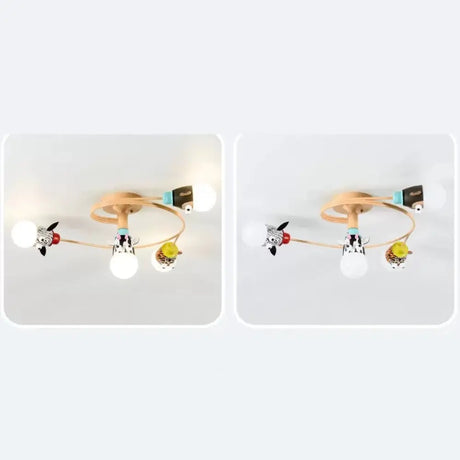 Animal-Inspired Twist Arm Led Ceiling Lamp For Modern Offices 4 / Orange
