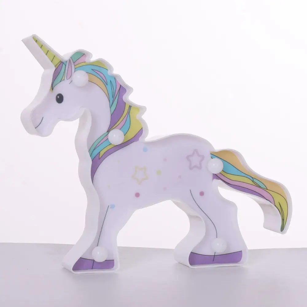 Animal-Shaped Led Nightstand Lamp For Bedroom Decor White-Purple / Battery