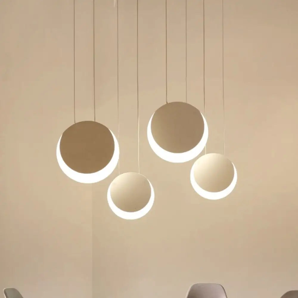 Anna - Moon Shaped Pendant Nordic Metal 3/4/5 Lights Cluster Light 4 / White Warm