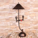 Antique Bronze Metal Desk Lamp With Industrial Style Cone Design And Pipe Accent