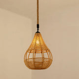 Antique Caged Pendant Light With Hemp Rope - Brown 1-Light For Restaurants / D