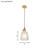 Antique Clear Glass Hanging Brass Pendant Light Fixture With Lattice/Grid Design - Ideal For Dining
