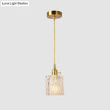 Antique Clear Glass Pendant Light Fixture For Dining Room - 1-Light Hanging Design