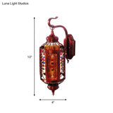 Antique Copper Lantern Wall Mount Sconce Light 1 Head Restaurant Fixture