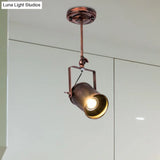 Antique Cylinder Track Light - Wrought Iron Ceiling Fixture For Coffee Shop