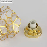 Antique Gold Colonial Style Petal Polyhedron Ceiling Light Flush - Mount Lamp