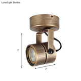 Antique Style Brass Ceiling Light Fixture - Metal Led Bedroom Semi-Flush Mount Adjustable 3’/5’