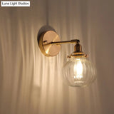Antique Style Pumpkin Shade Glass Wall Light - Bedside Lighting Fixture 1
