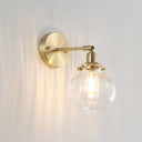 Antique Style Pumpkin Shade Glass Wall Light - Bedside Lighting Fixture 1 Clear