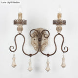 Antiqued Bronze Candle-Style Wall Lamp - Perfect For Bedroom Lighting