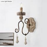 Antiqued Bronze Candle-Style Wall Lamp - Perfect For Bedroom Lighting