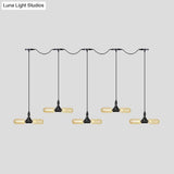 Antiqued Led Amber Glass Pendant Light – Black Hanging Capsule 6/10/14-Light Tandem Multi Lamp