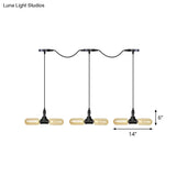 Antiqued Led Amber Glass Pendant Light – Black Hanging Capsule 6/10/14-Light Tandem Multi Lamp