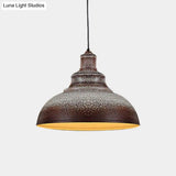 Antiqued Metal Barn Pulley Pendant Lamp - Blue/Rust Ceiling Lighting For Dining Room