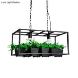 Antiqued Metal Island Lamp: 2 Heads Black/White Hanging Ceiling Light For Restaurants - 21.5/25.5