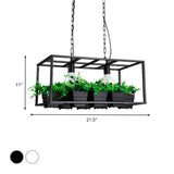 Antiqued Metal Island Lamp: 2 Heads Black/White Hanging Ceiling Light For Restaurants - 21.5/25.5