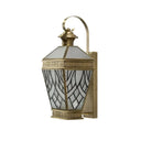 Arab Style Corner Sconce: 1-Light Wall Mount Lamp With White/Red Glass Shade White