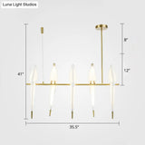 Art Deco Acrylic Bird Island Pendant Light With 5 White And Gold Led Bulbs